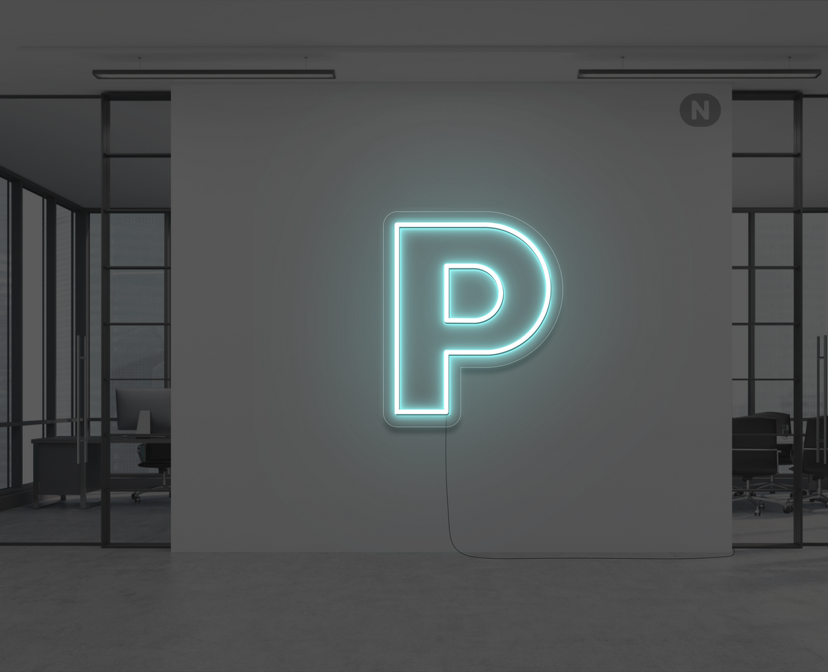 neon-letter-p-ijsblauw